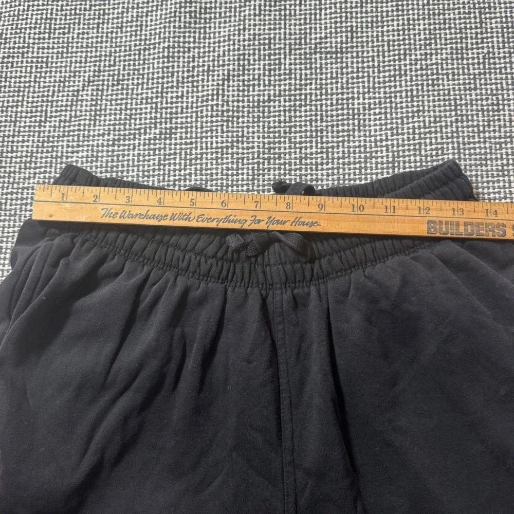 Mens Black Fleece Lined Joggers Drawstring Sweatpants Small